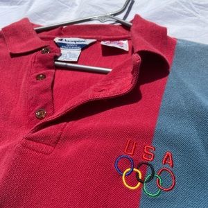 Retro Champion Vintage 1990s USA Olympics Polo, XXL , AWESOME SHIRT!! Rare